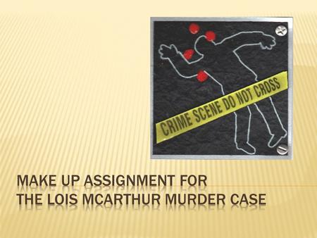  Obtain a copy of the lab and data sheet from Mrs. Liggett.  Read over the Directive from the Chief of Police and the Crime Scene documentation.  Read.