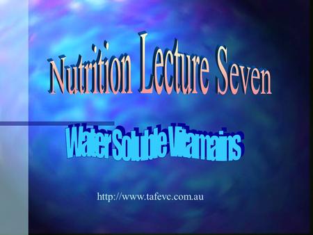 What are Vitamins? n Molecules that the body cannot make itself n required in very small amounts n They are water soluble or.