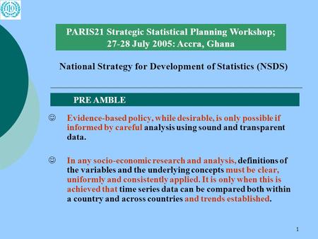 1 Evidence-based policy, while desirable, is only possible if informed by careful analysis using sound and transparent data. In any socio-economic research.