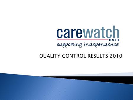 QUALITY CONTROL RESULTS 2010. QUESTION ASKEDYESNO 1.How long have you received service? 12 months 5 15 2. Did a supervisor conduct.