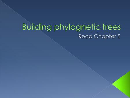  Aim in building a phylogenetic tree is to use a knowledge of the characters of organisms to build a tree that reflects the relationships between them.