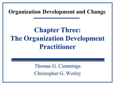 Organization Development and Change