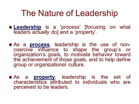 The Nature of Leadership