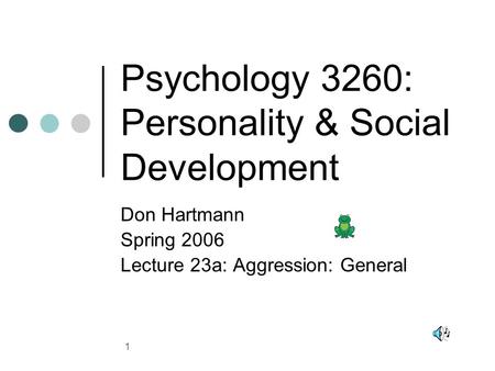 Psychology 3260: Personality & Social Development