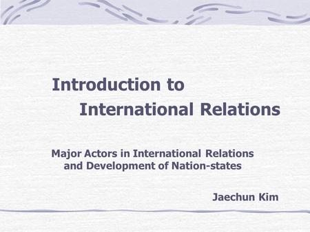 International Relations