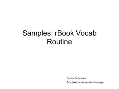 Samples: rBook Vocab Routine