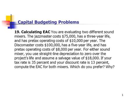 Capital Budgeting Problems