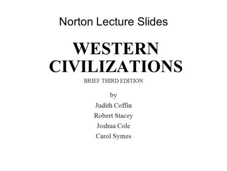 WESTERN CIVILIZATIONS