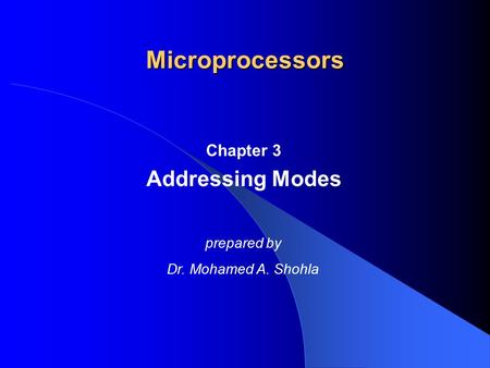 Chapter 3 Addressing Modes