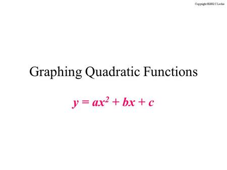 Graphing Quadratic Functions