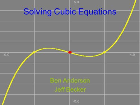 Solving Cubic Equations