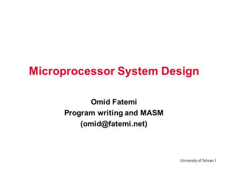 Microprocessor System Design