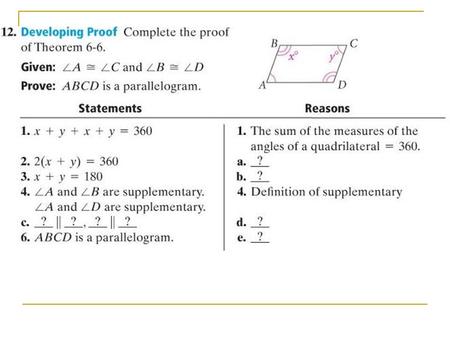 6.4 Special Parallelograms Standard: 7.0 & 12.0.