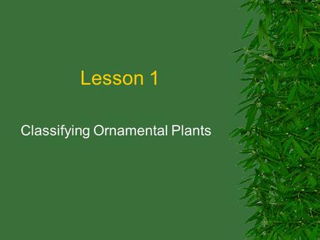 Classifying Ornamental Plants