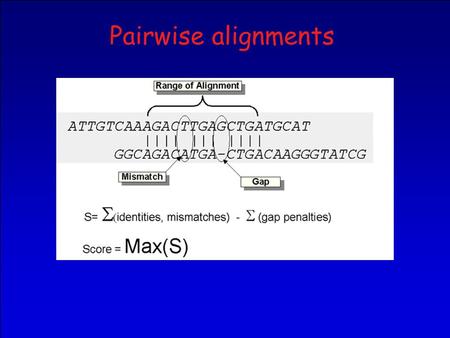 Pairwise alignments.