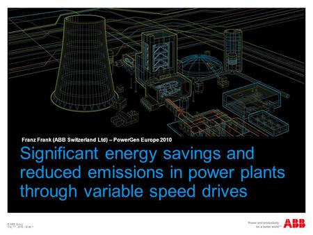 Franz Frank (ABB Switzerland Ltd) – PowerGen Europe 2010