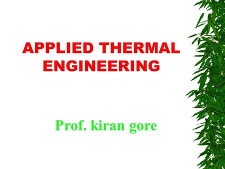 APPLIED THERMAL ENGINEERING