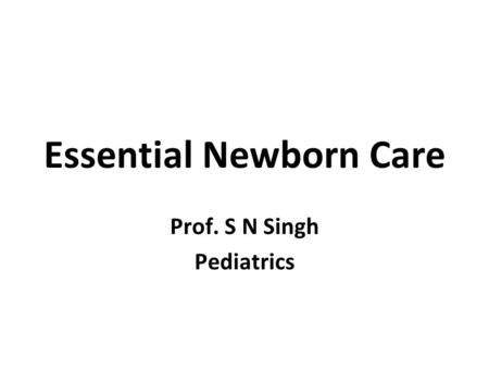 Essential Newborn Care