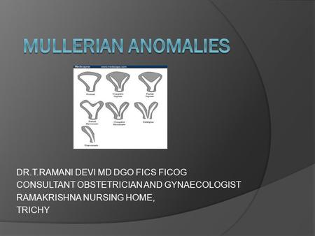 Mullerian anomalies DR.T.RAMANI DEVI MD DGO FICS FICOG