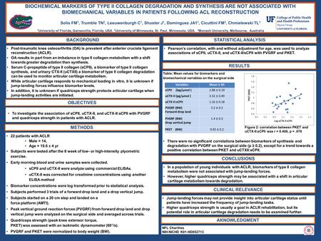 BIOCHEMICAL MARKERS OF TYPE II COLLAGEN DEGRADATION AND SYNTHESIS ARE NOT ASSOCIATED WITH BIOMECHANICAL VARIABLES IN PATIENTS FOLLOWING ACL RECONSTRUCTION.