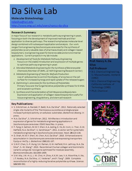 Da Silva Lab Molecular Biotechnology  Da Silva Lab Molecular Biotechnology.