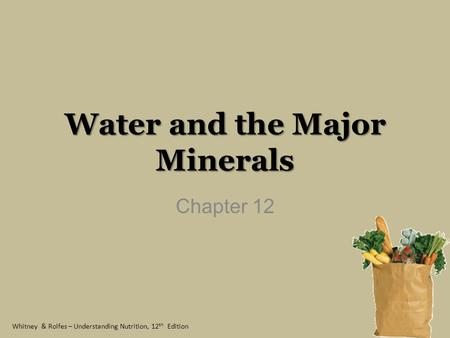 Water and the Major Minerals