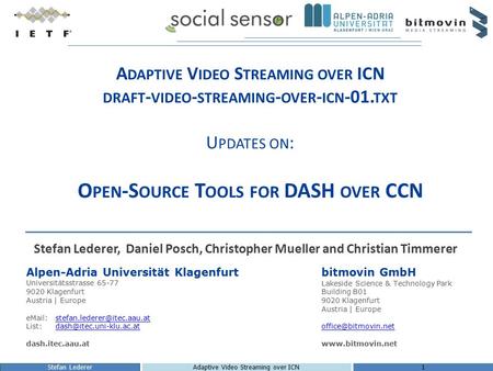 Adaptive Video Streaming over ICN