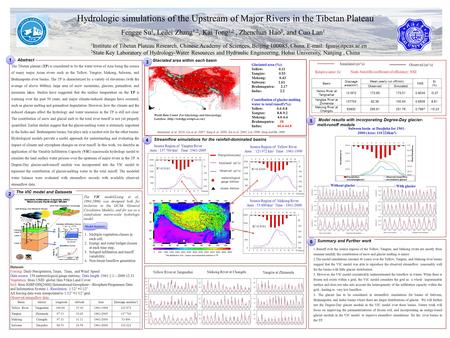 Datasets Forcing: Daily Precipitation, Tmax, Tmin, and Wind Speed Data source: 158 meteorological gauge stations; Data length :1961.1.1—2009.12.31 Vegetation: