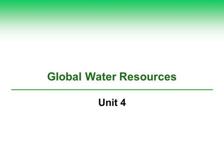 Global Water Resources