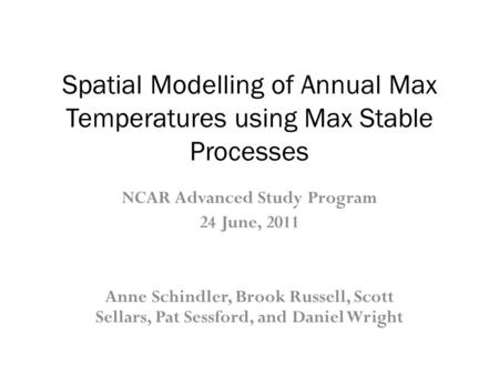 NCAR Advanced Study Program