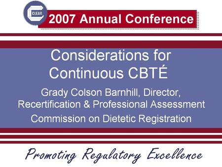 What is CCT? CBT = Computer-Based Testing CCT = Computerized Classification Test Competent or Not Competent? Focus on measurement precision near cut score.