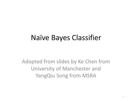 Naïve Bayes Classifier