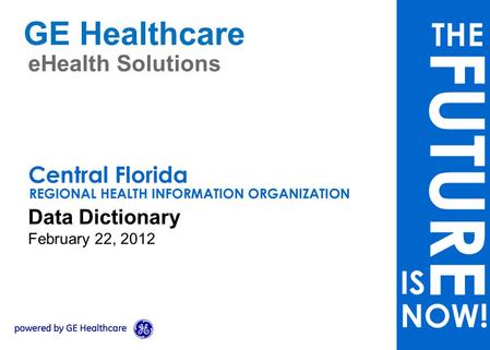 1 GE Healthcare eHealth Solutions Data Dictionary February 22, 2012.