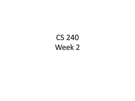 CS 240 Week 2. Introduction to Project 2 Command Line Syntax java Spell word -- source file hard wired into program Run Demo.