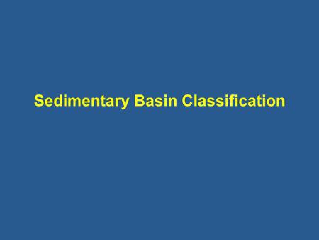 Sedimentary Basin Classification