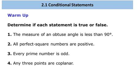 2.1 Conditional Statements