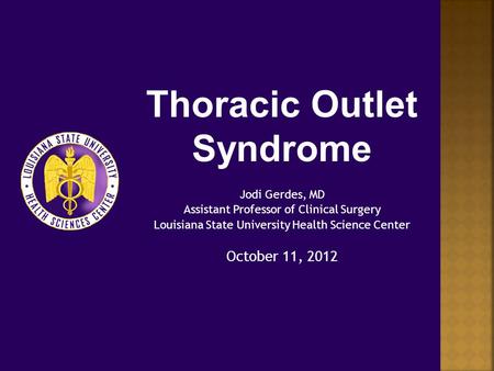 Thoracic Outlet Syndrome