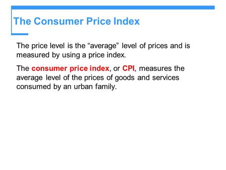 The Consumer Price Index