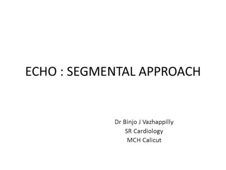 ECHO : SEGMENTAL APPROACH