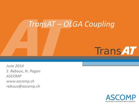 TransAT – OLGA Coupling