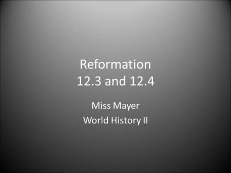 Miss Mayer World History II