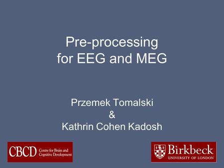 Pre-processing for EEG and MEG