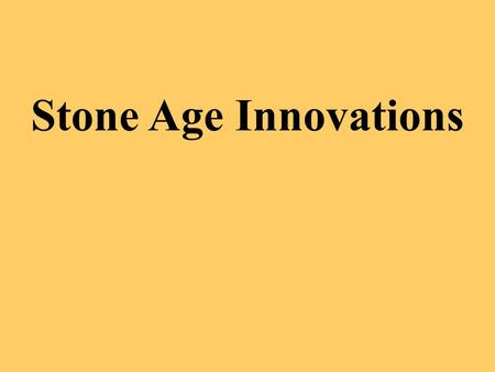 Stone Age Innovations. Needle This artifact was used for stitching hides. Stone Age technology included delicate sewing needles made of bone with punched.