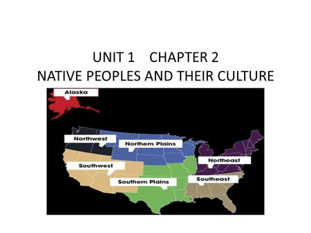 UNIT 1 CHAPTER 2 NATIVE PEOPLES AND THEIR CULTURE