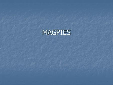 MAGPIES. The Wives First Wife: Honest, plain woman First Wife: Honest, plain woman Second Wife: Most powerful, manipulative and treacherous Second Wife: