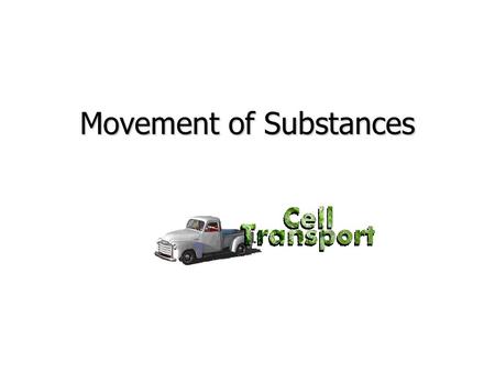 Movement of Substances