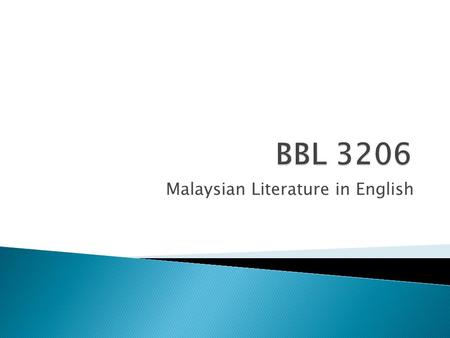 Malaysian Literature in English. Che Husna Azahari.