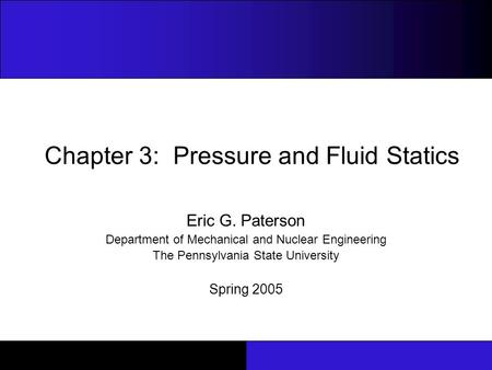 Chapter 3: Pressure and Fluid Statics