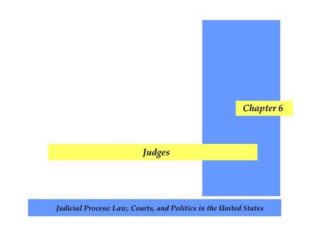 Chapter Topics Judicial Selection Appointment of Federal Judges Judicial Elections Merit Selection Which Selection System is Best? Judges at Work Judging.