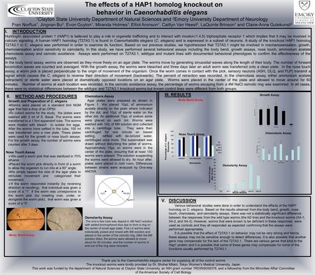 I.INTRODUCTION Huntingtin associated protein 1 (HAP1) is believed to play a role in organelle trafficking and to interact with inositol-(1,4,5) triphosphate.